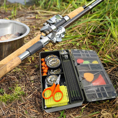 Fishing storage box, portable tackle box, magnetic compartments, fishing accessories
