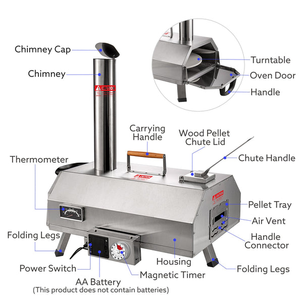 Stainless Steel Pizza Oven Outdoor 12