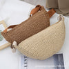 Sports Crossbody Bag Handmade Woven Dumpling Bag Breathable Semicircle Bag Versatile Rattan Bag Summer Beach Bag for Women Luxury