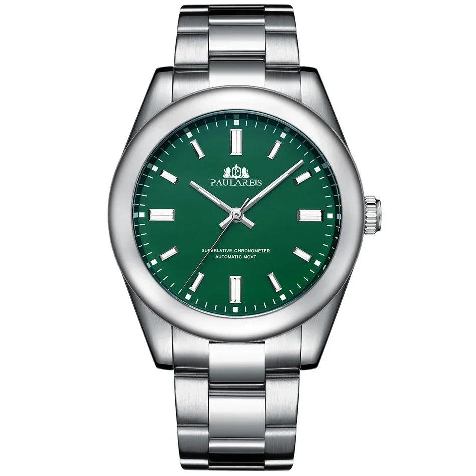 Automatic Watch for Men Mechanical Stainless Steel Luxury Red Yellow Sky Blue Green Colorful Rainbow 41mm Reloj Hombre Baratos