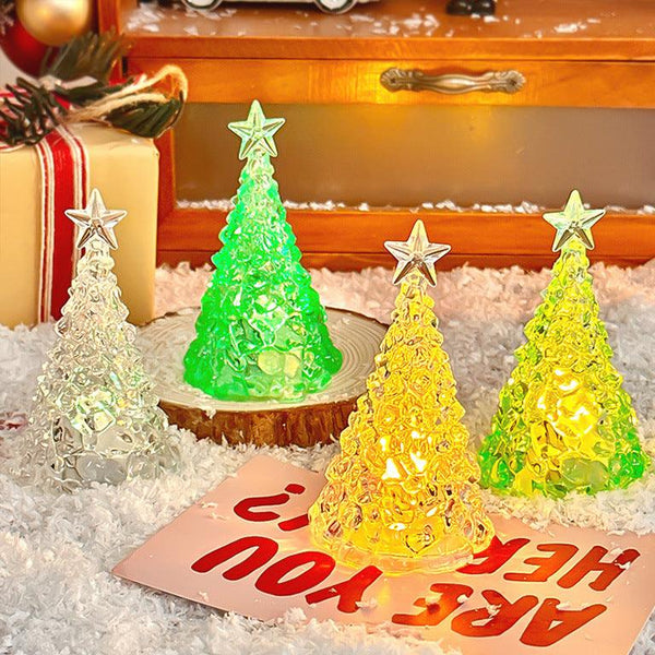 Christmas Star Tree Night Light LED Room Decoration Iceberg Atmosphere Light Children's Christmas Gift Desktop Ornament