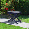 Outdoor Folding Wooden Side Table, Navy Blue, 15