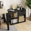 3-Cube Bookcase 2-tier Wooden Storage Shelf with Pull-out Drawer-Black
