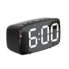 Simple Style LED Electronic Alarm Clock Battery and Plug-in Dual-use Timepiece Yida Time - Arc-shaped Black Shell Mirror White Light