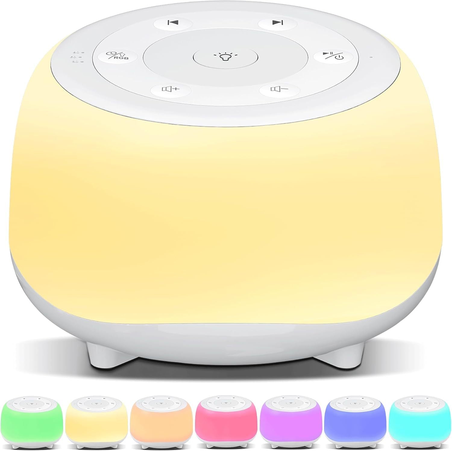 Portable Sound Machine with White Noise, Night Light, and Speaker for Baby's Soothing Sleep and Relaxation