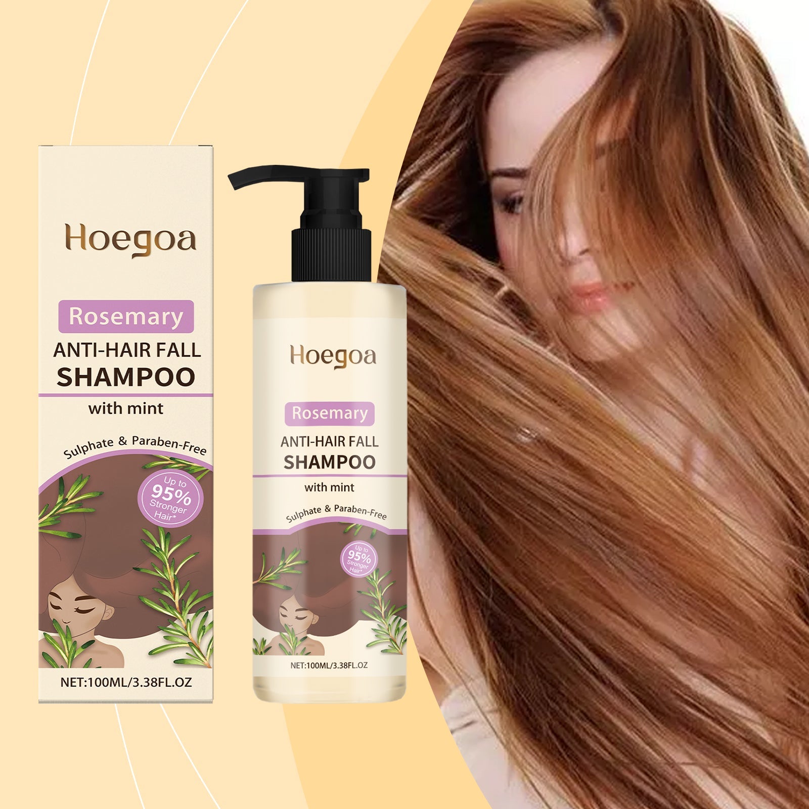Rosemary Shampoo Cleans And Nourishes Hair Gentle, Smooth And Glossy Shampoo