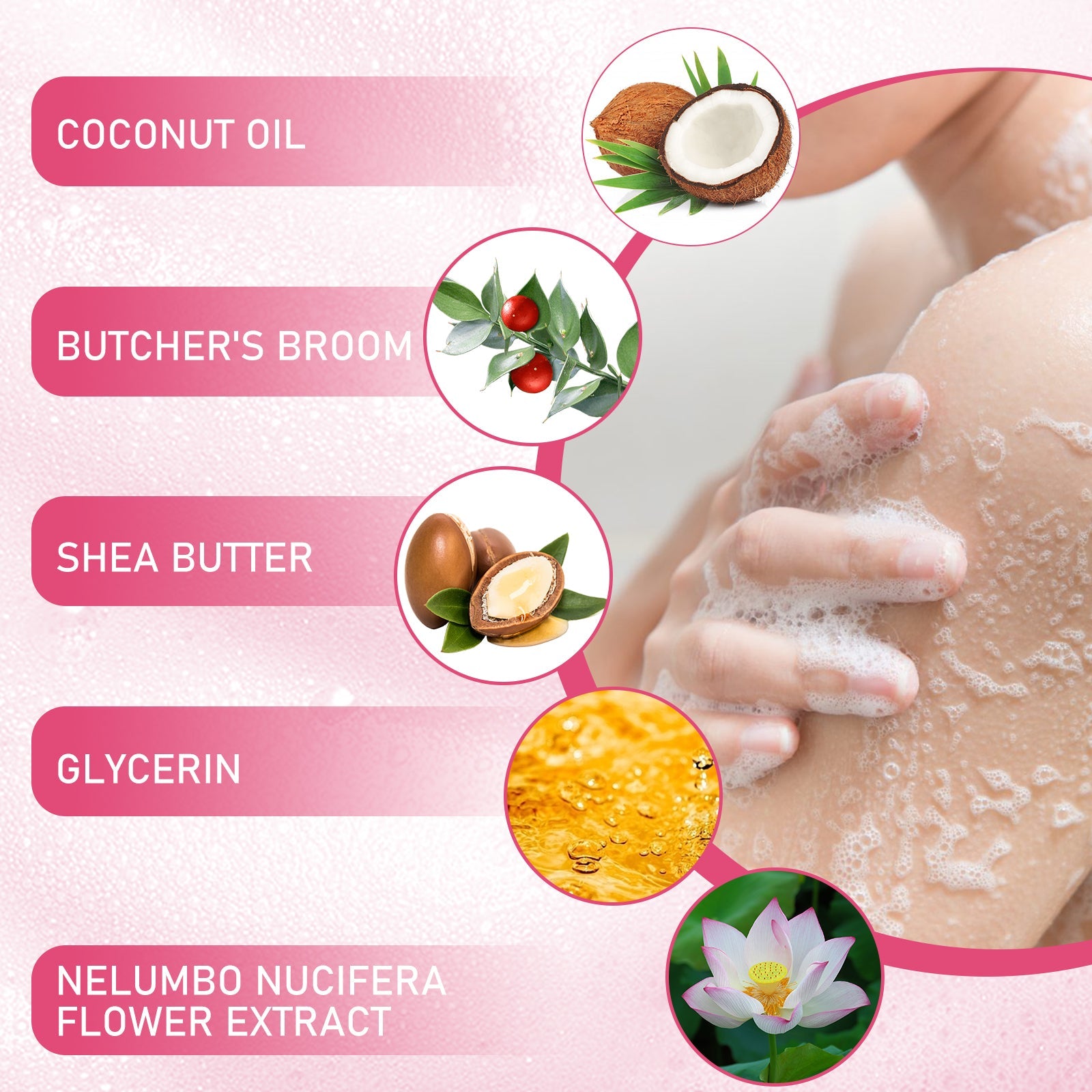 Aromatherapy Body Sponge, Firming Skin Belly Calf Arm Toning Body Cleansing Bath Sponge