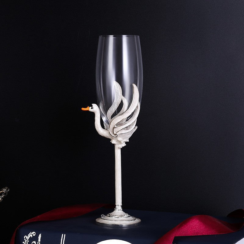 Crystal glass champagne glasses household high footed glasses