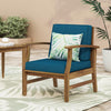 PERLA CLUB CHAIR - Blue + Acacia Wood