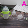 250ml Baby Bottle Kids Cup Silicone Sippy Children Training Cute Baby Drinking Water Straw Feeding Bottle Hands-free Bottle - Green x Handle Cover