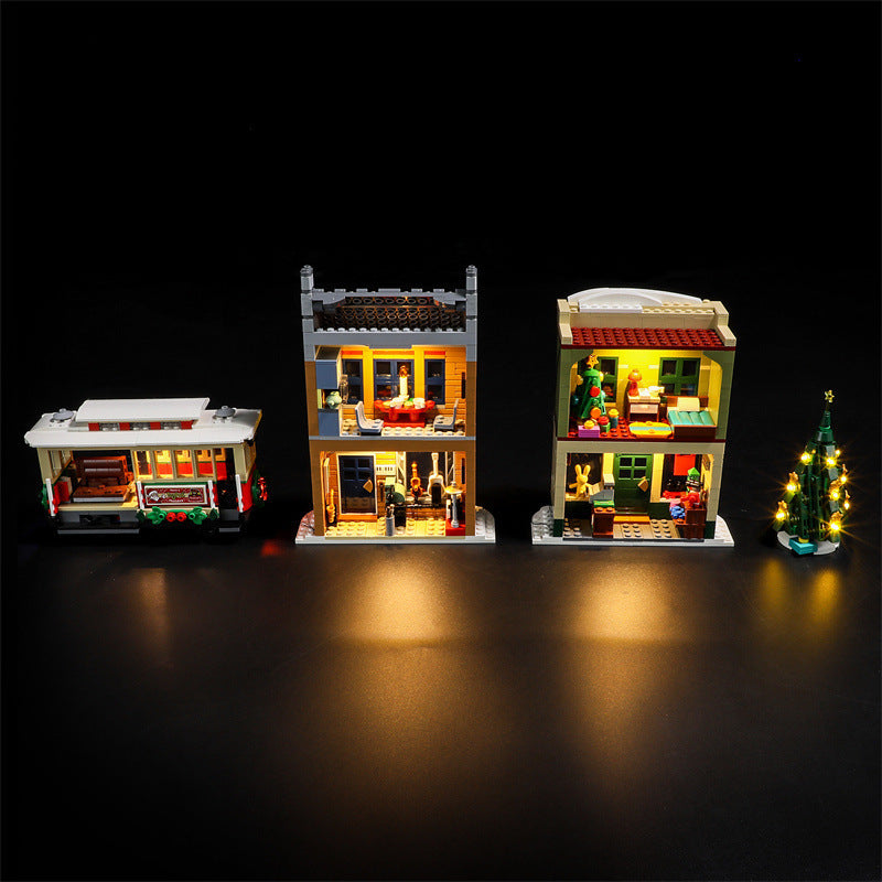 YEABRICKS is compatible with LEGO 10308 Festival Street building blocks, LED lighting, Christmas series toy lights