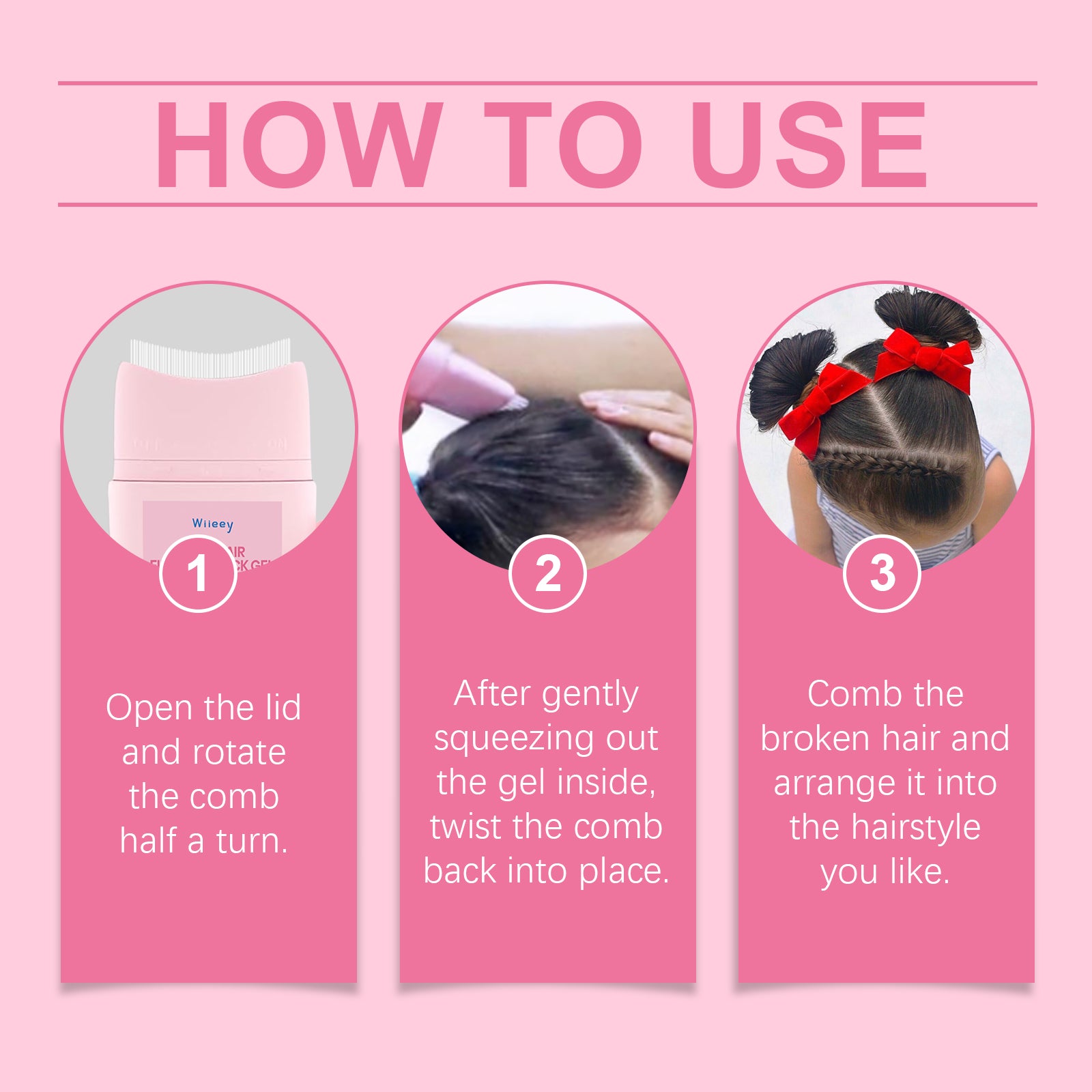 Children's Broken Hair Styling Brush Finish Broken Hair Bangs Styling Nourishing Shine Hair Styling Cream