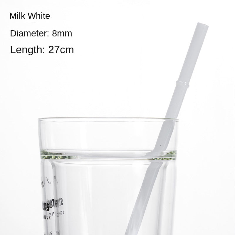 Eco-Friendly High Borosilicate Glass Straw Durable Heat-Resistant Starbucks Kids Straw 27cm Customized