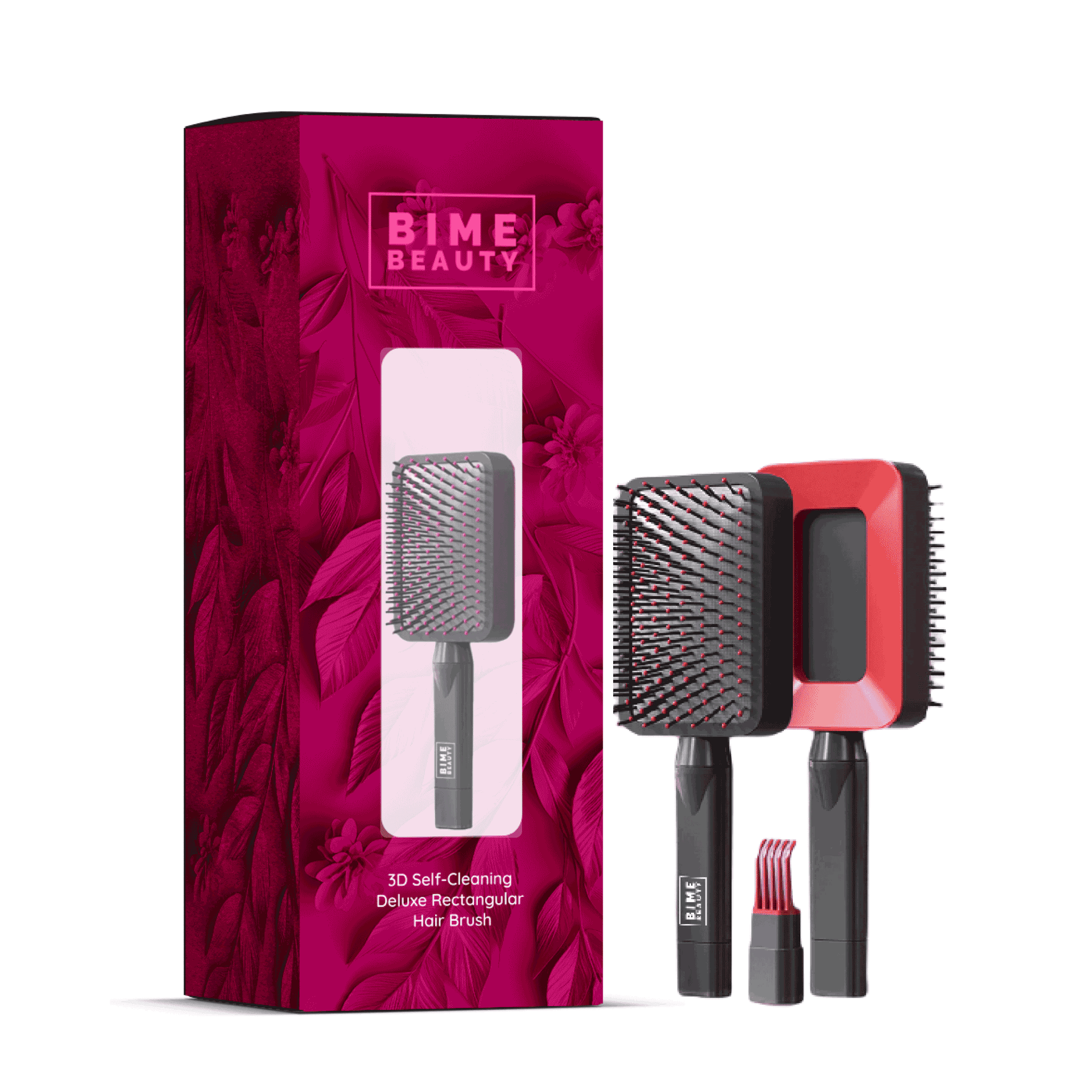3D Self-cleaning Deluxe Rectangular Hair Brush