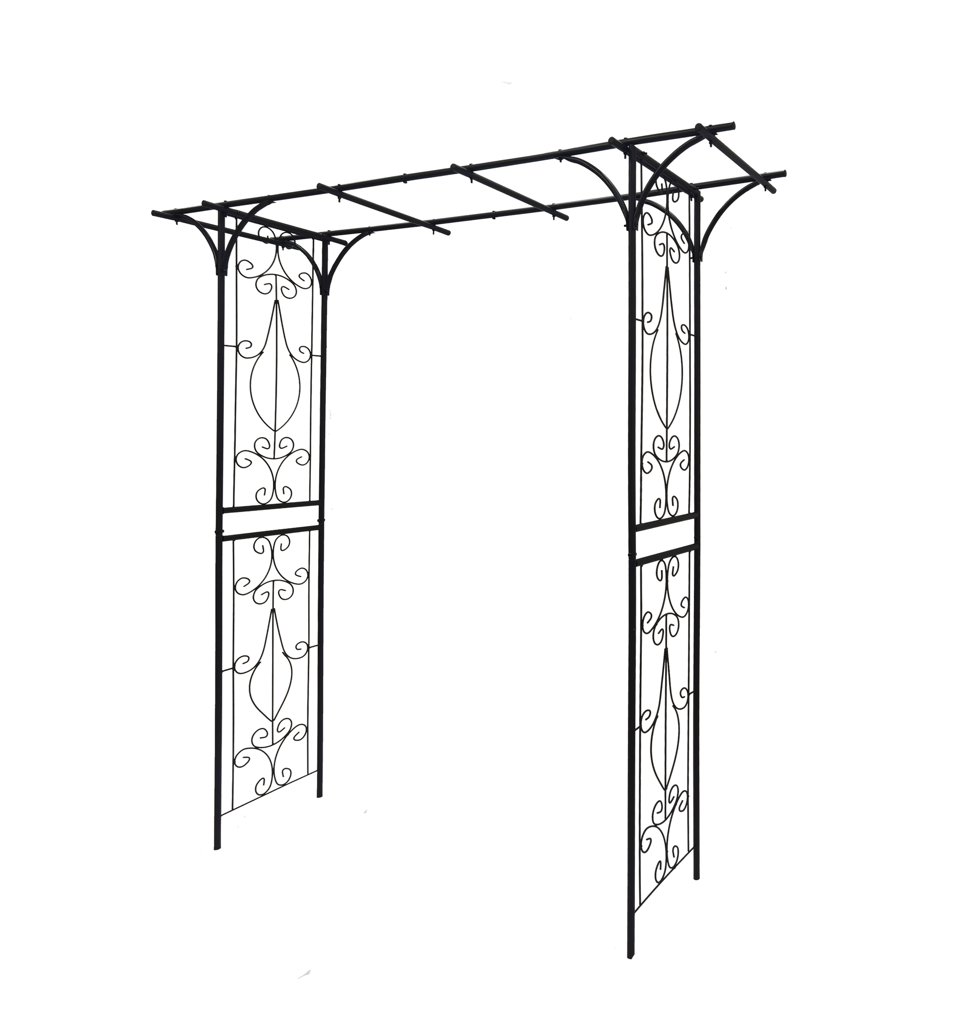 Metal Garden Arch L80.3'' x W20.47'' x H81.1'' Climbing Plants Support Rose Arch Outdoor Black