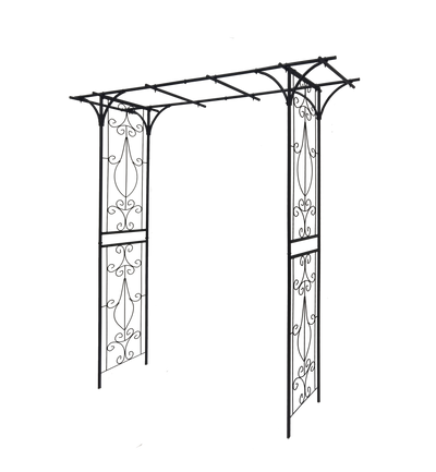 Metal Garden Arch L80.3'' x W20.47'' x H81.1'' Climbing Plants Support Rose Arch Outdoor Black