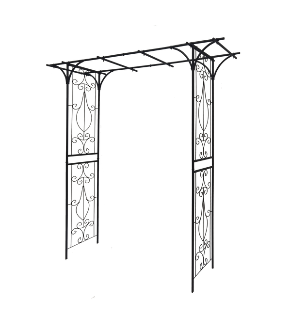 Metal Garden Arch L80.3'' x W20.47'' x H81.1'' Climbing Plants Support Rose Arch Outdoor Black