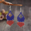 US Flag Pattern Acrylic Earrings - Dark Blue / One Size