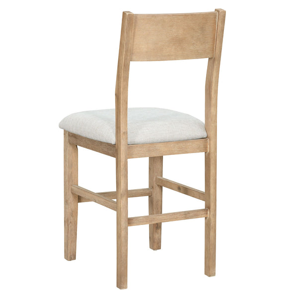 TOPMAX farmhouse countertop height 5-piece dining table set with 1 rectangular dining table and 4 brown dining chairs