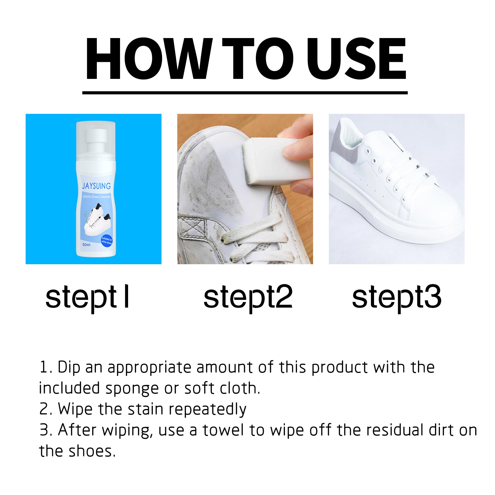 Small White Shoe Cleaner, Portable No-wash Small White Shoes Decontamination And Whitening Cleaner