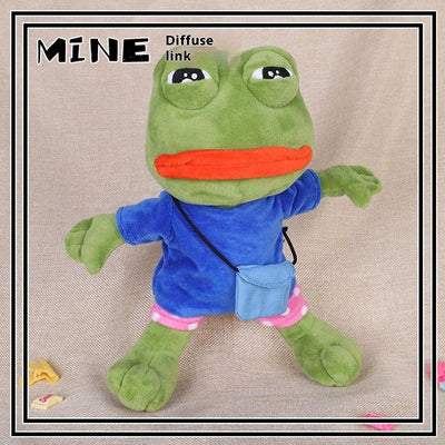 Original New Sad Frog Doll Plush Toy Juvenile Version Shoulder Bag Pepe Funny Green Frog Big Mouth Smiling Frog Boys Gifts