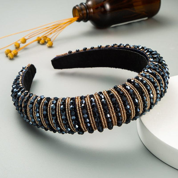 Hair Hoop Hand Woven Beaded Head Hoop Female Baroque Sponge Hair Bundle Korean Style Of The Net Red Face Wash Hair Accessories