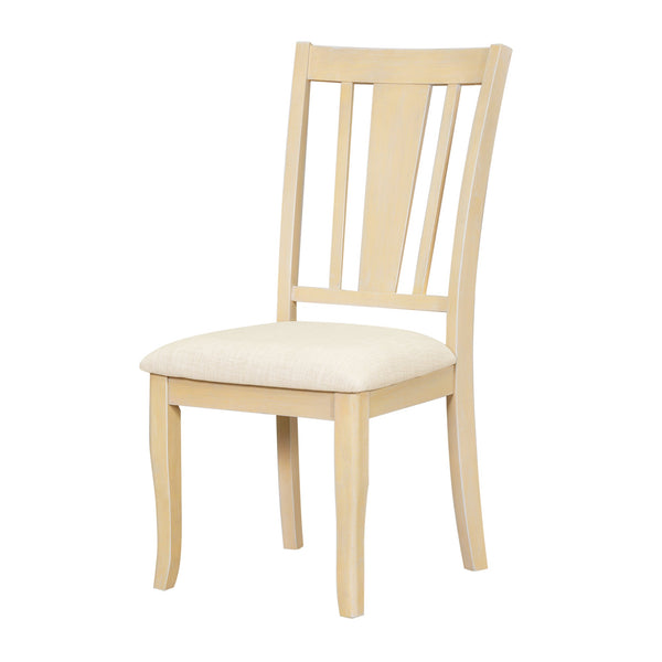 Traditional 6-Piece 78inch Trestle Extendable Dining Table Set with One 18inch Removable Leaf Padded Dining Chairs Bench,Natural