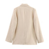 Elegant and Loose Women's Suit Jacket and Wide Leg Pants Style