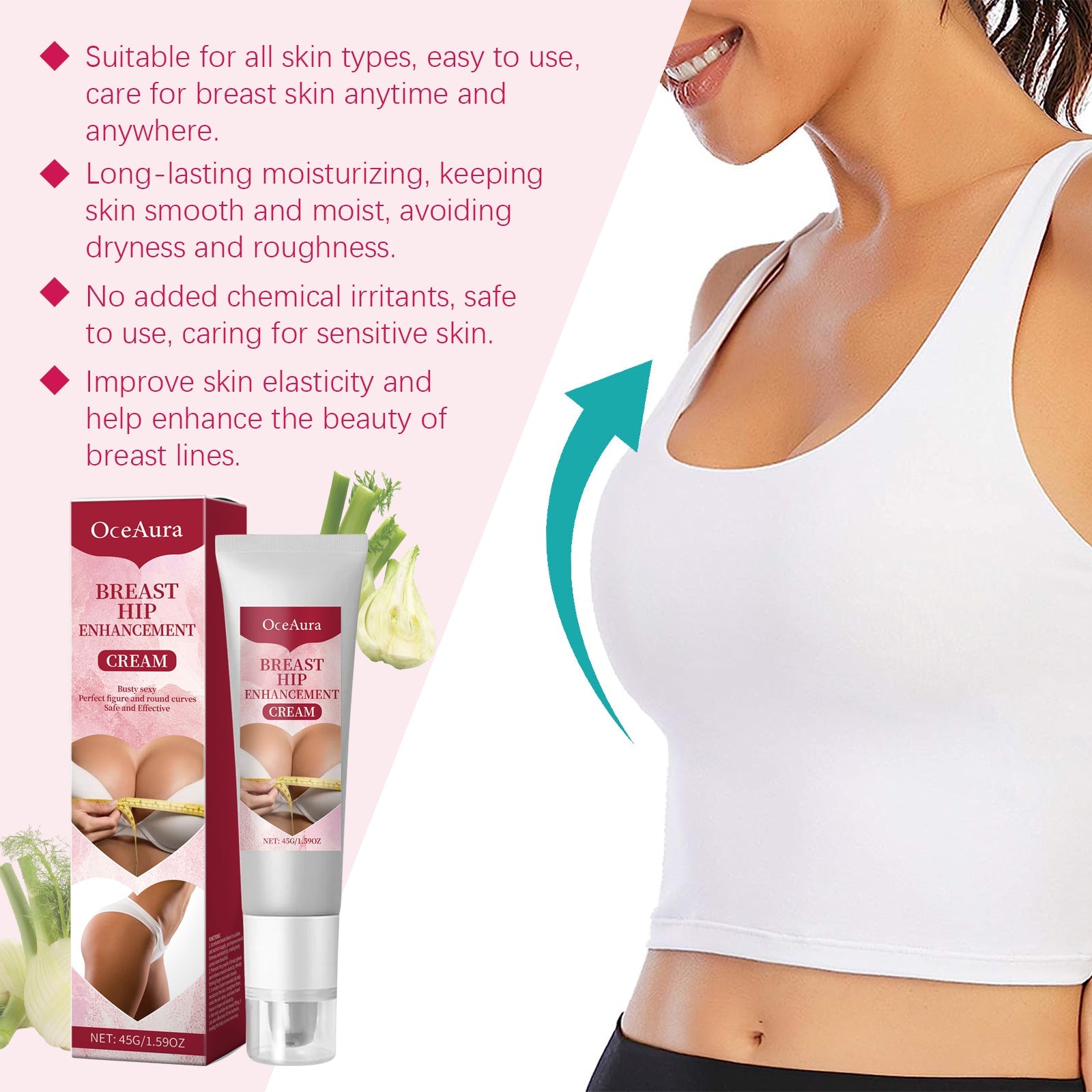 Oceaura Breast Care Cream Moisturizes Firming Chest Line Lift To Show Feminine Charm Massage Treatment Cream