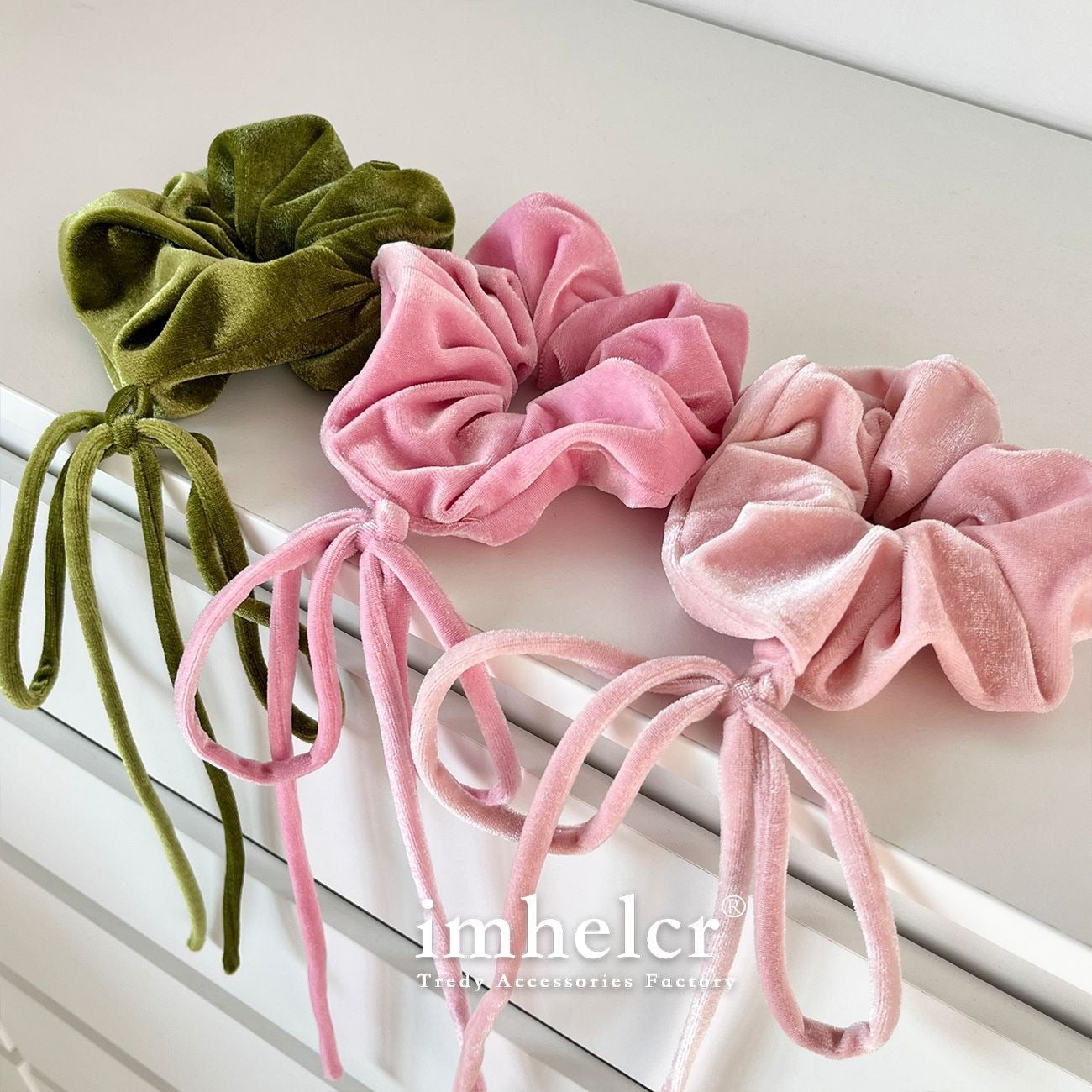 Vintage Velvet Long Ribbon Bow Large Intestine Hair Loop Head Rope Female