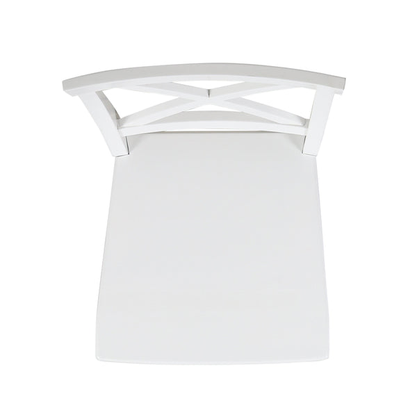 Roshan Farmhouse Acacia Wood Dining Chairs, White (Set of 2)