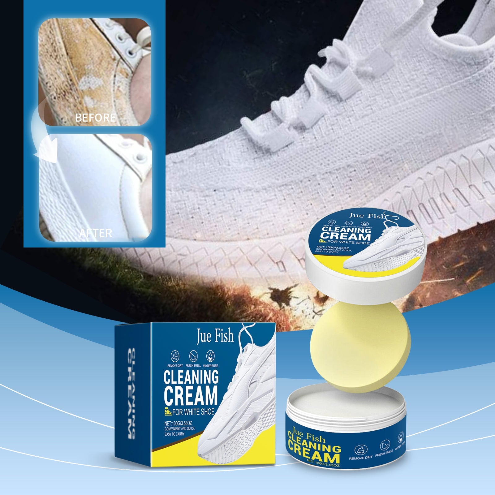 White Shoes Cleaning Cream, Sports Shoes And Canvas Shoes Without Washing Surface Stains Multi-Functional Cleaning Cream