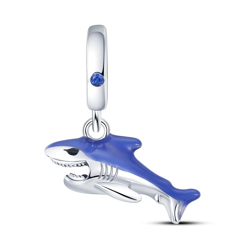 Ocean Wind Dolphin Whale Pendant Beads Copper Plated DIY Beads Bracelet Item