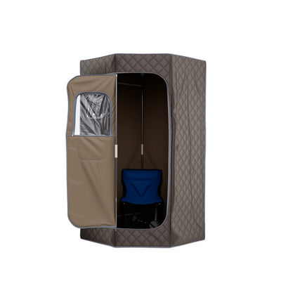 3L Portable Steam Sauna for Home Fast-Heat with 9-Level Remote Control and Folding Chair-Gray