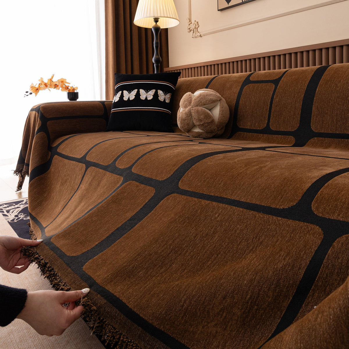 Modern Geometric Sofa Cover Decorative Couch Throw Blanket Furniture Protector