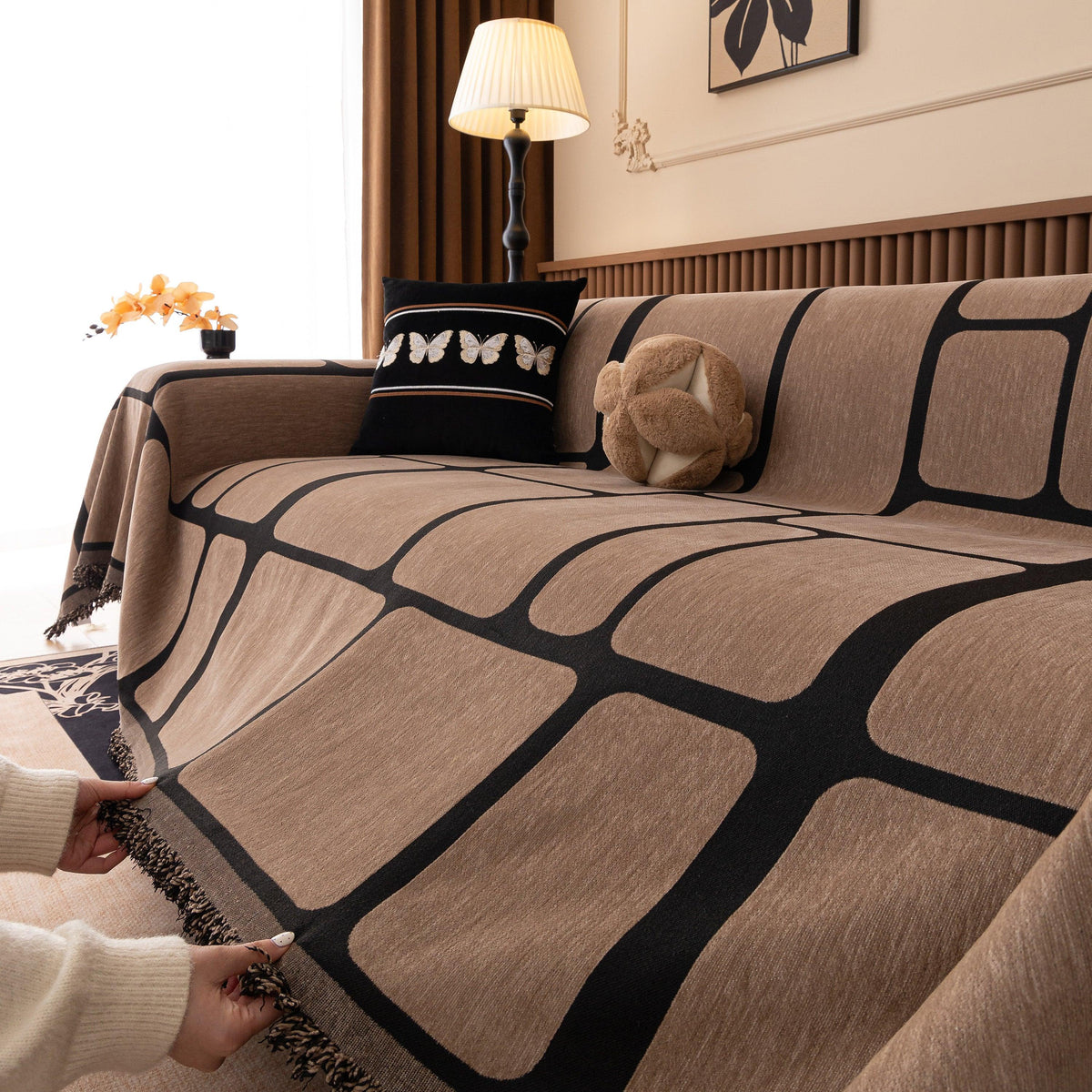 Modern Geometric Sofa Cover Decorative Couch Throw Blanket Furniture Protector