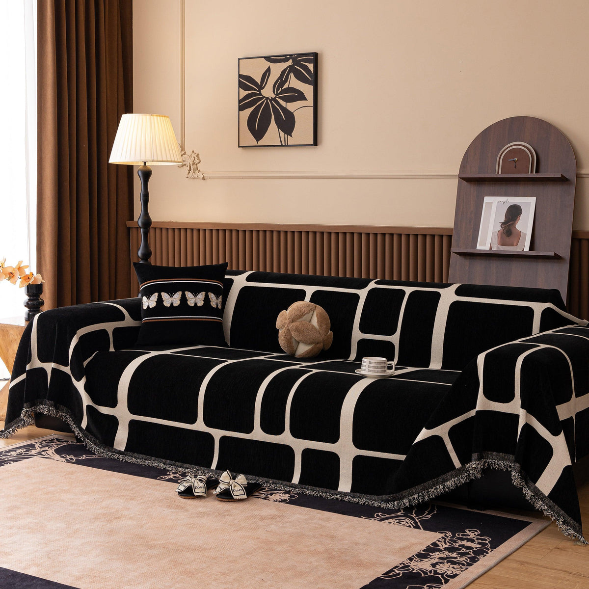 Modern Geometric Sofa Cover Decorative Couch Throw Blanket Furniture Protector