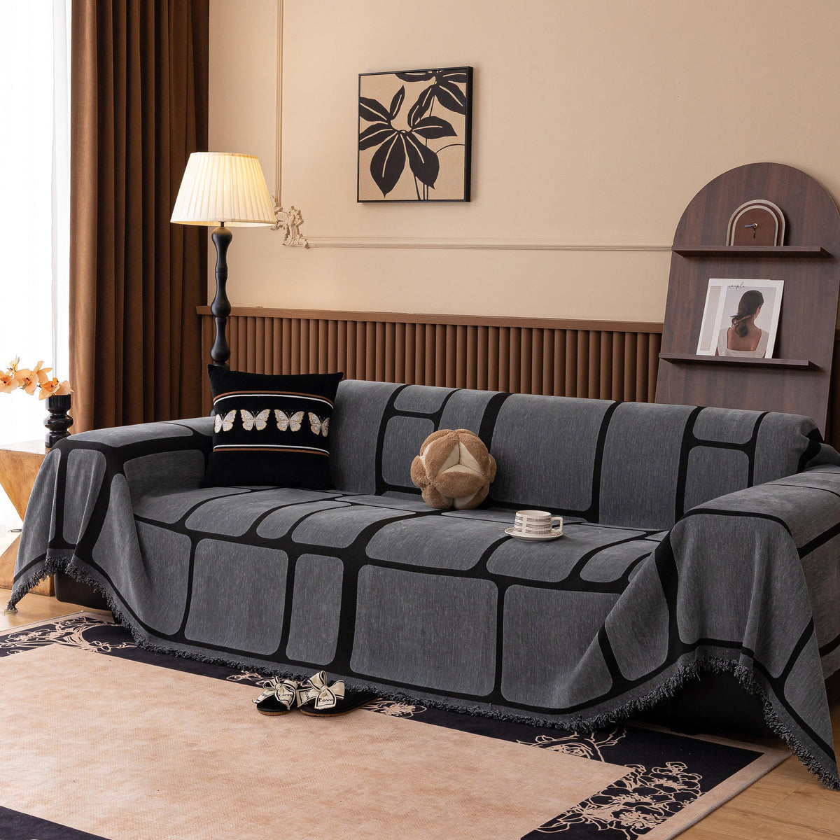 Modern Geometric Sofa Cover Decorative Couch Throw Blanket Furniture Protector