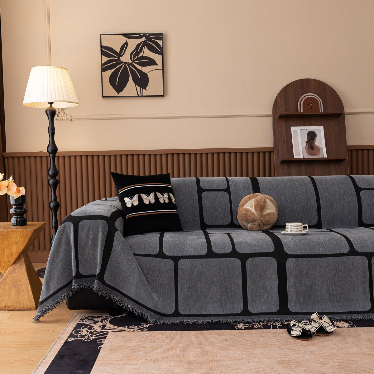 Modern Geometric Sofa Cover Decorative Couch Throw Blanket Furniture Protector