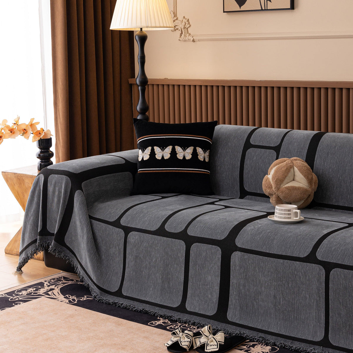 Modern Geometric Sofa Cover Decorative Couch Throw Blanket Furniture Protector