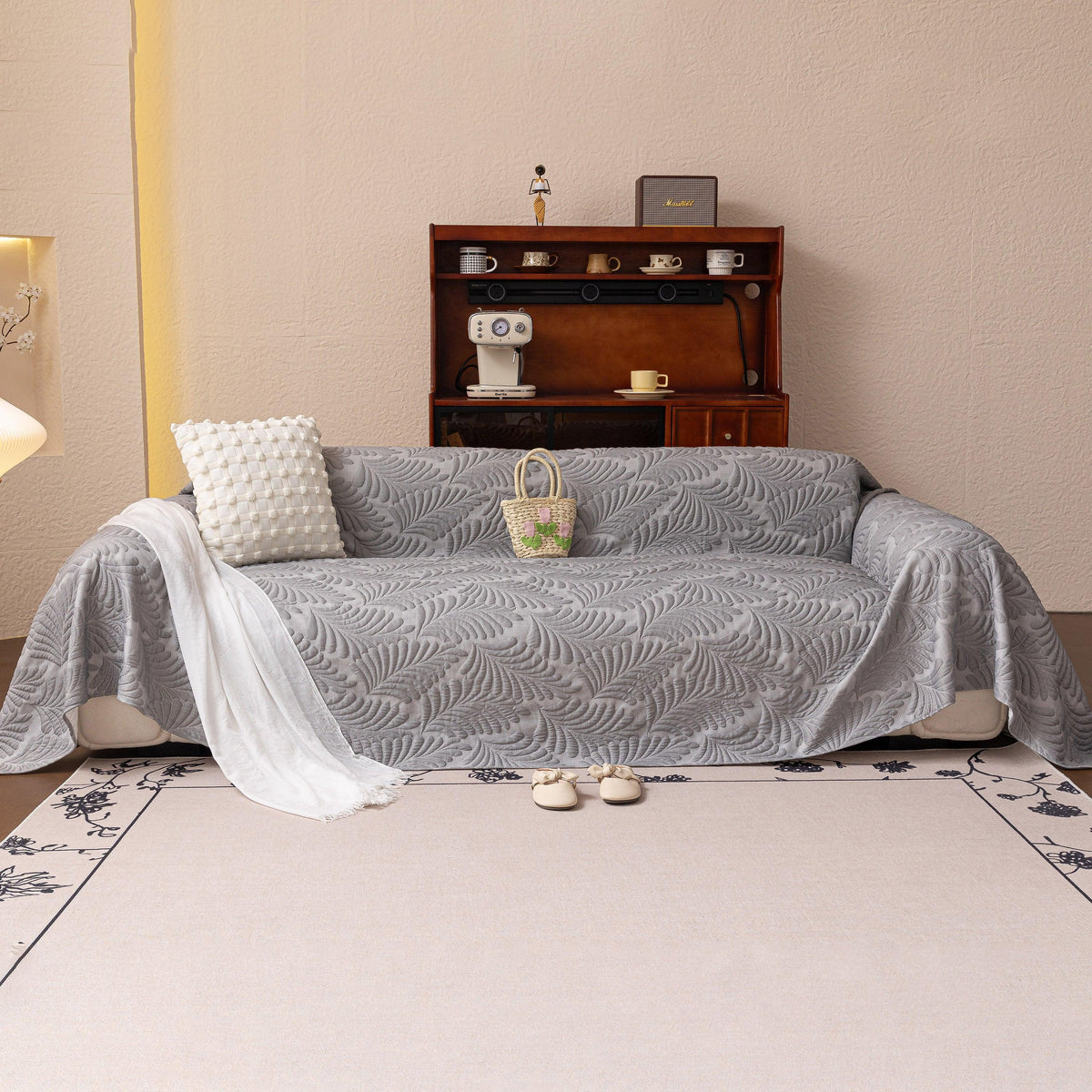 Cooling Quilted Non-Slip Furniture Protector for Pets & Kids, Washable Sofa Slipcover