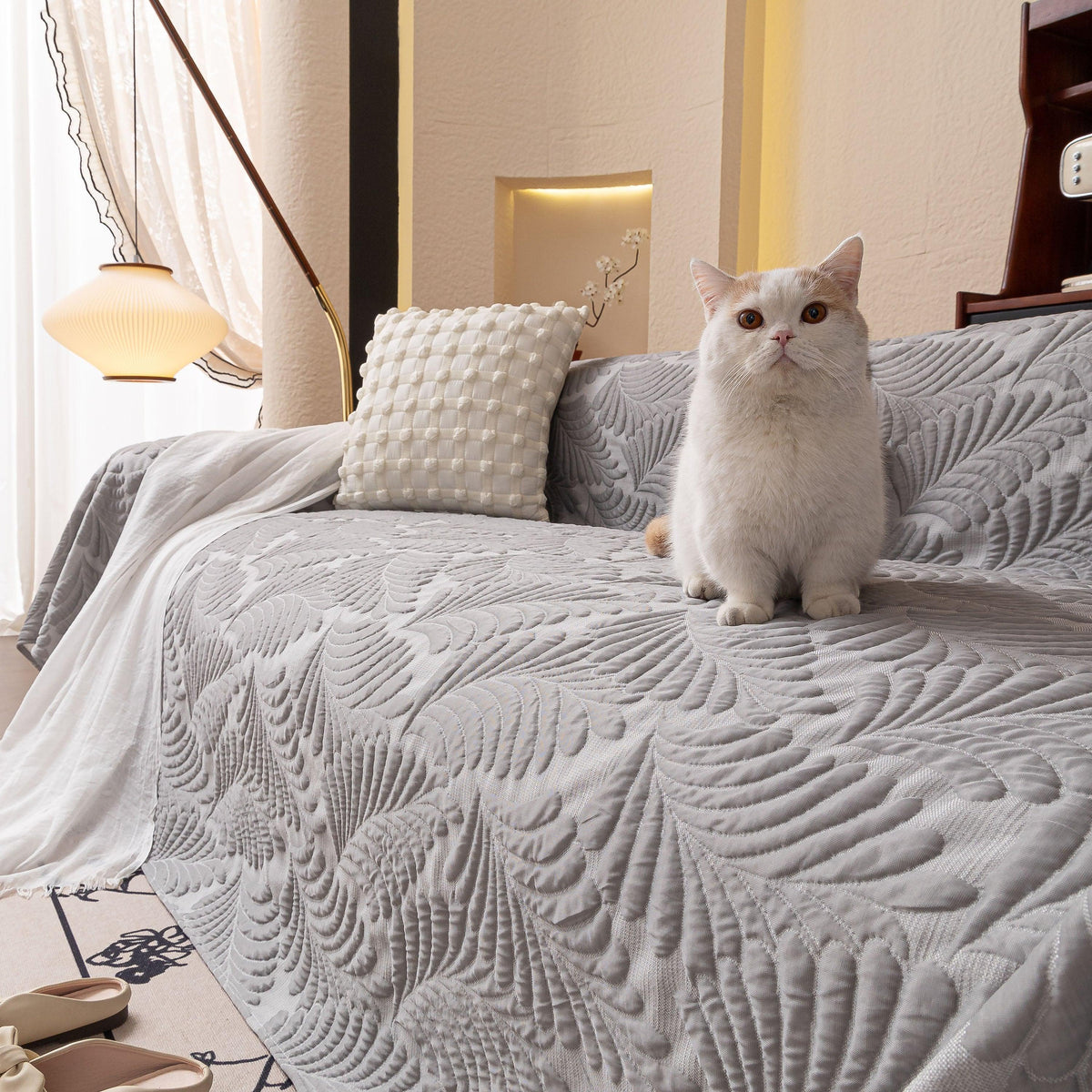 Cooling Quilted Non-Slip Furniture Protector for Pets & Kids, Washable Sofa Slipcover