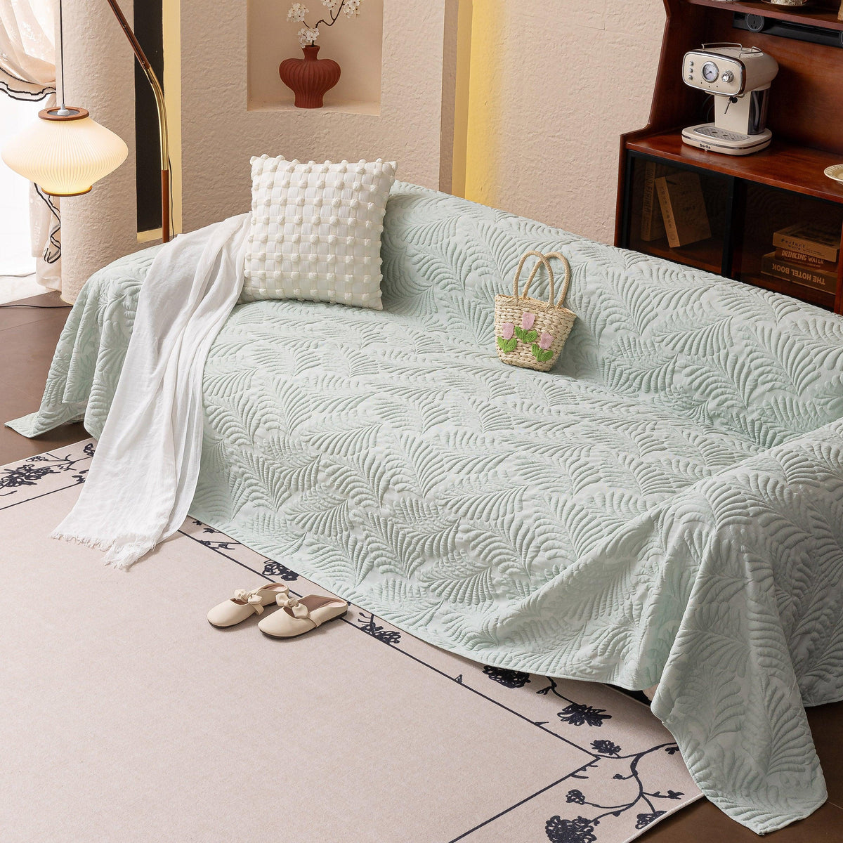 Cooling Quilted Non-Slip Furniture Protector for Pets & Kids, Washable Sofa Slipcover