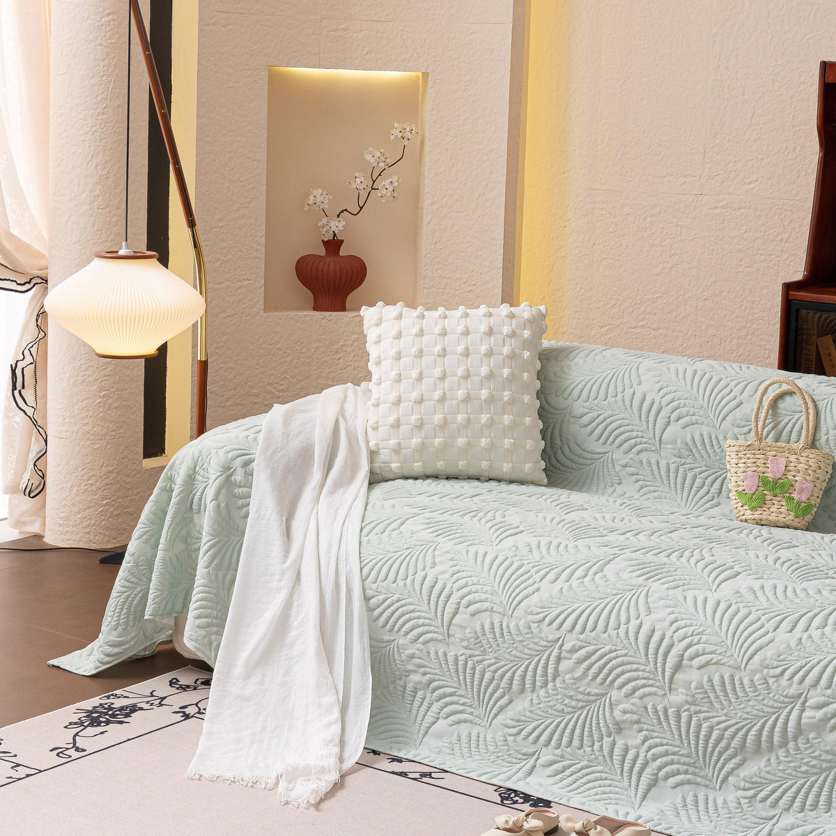 Cooling Quilted Non-Slip Furniture Protector for Pets & Kids, Washable Sofa Slipcover
