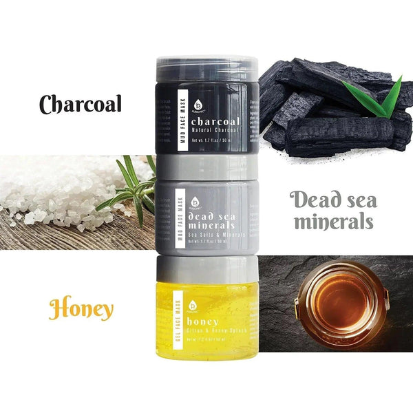 3 Pack Facial Therapy Mud Face Mask with Mask Applicator - Gifts for You 'n Me