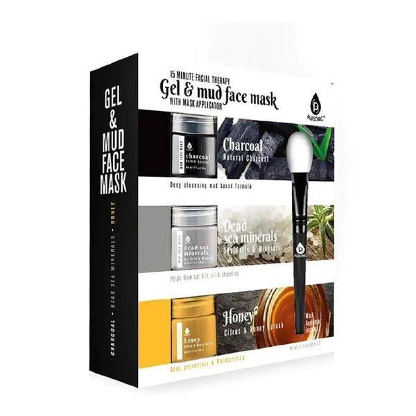 3 Pack Facial Therapy Mud Face Mask with Mask Applicator - Gifts for You 'n Me