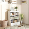 3-Tier Children's Multi-Functional Bookcase Toy Storage Bin Floor Cabinet-White