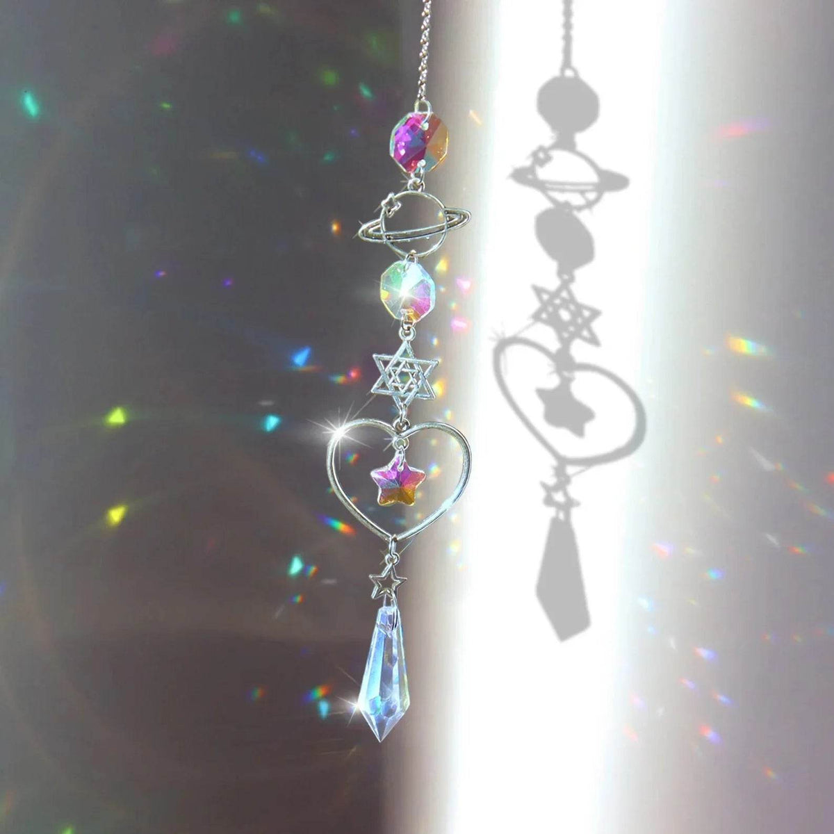Crystal Wind Chime Rainbow Maker Sun Catcher – Hanging Prism Light Décor