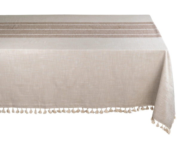 Striped Tablecloth - Tassel Tablecloth