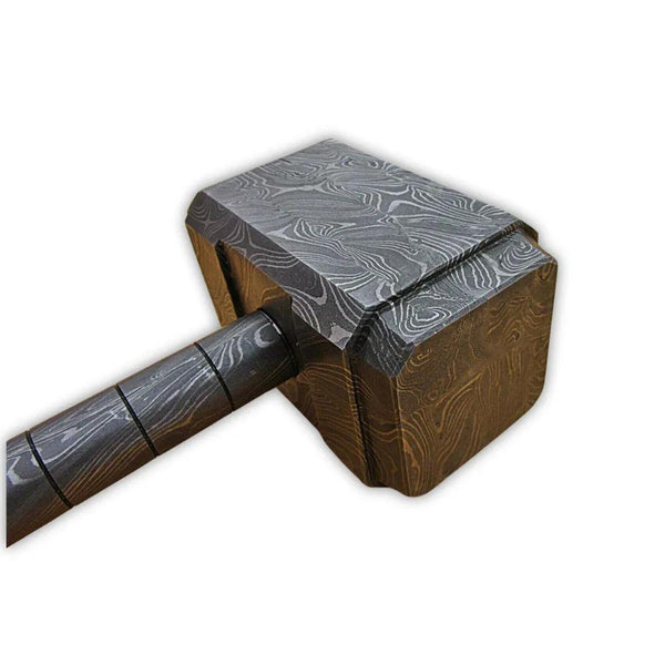 Mjölnir Handmade Forged Damascus Steel Hammer - Gifts for You 'n Me